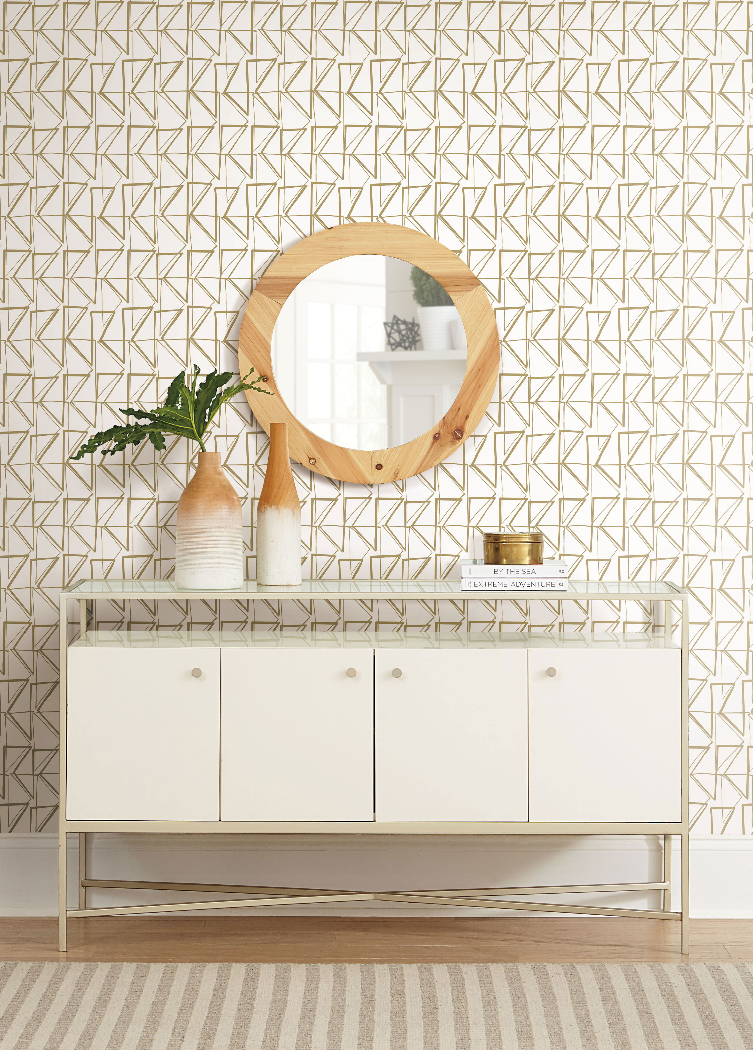 Love Triangles Gold Metallic Peel & Stick Wallpaper large image 