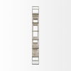 Taunton 80L x 10.5W x 90H Light Brown Wood with Gold Metal Frame 6 Tier Shelving Unit, Shelving & Bookcase by Mercana, 80" length x 10.5" width x 90" height thumbnail 7