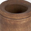 Porta Small Medium Brown Reclaimed Wooden Pot, Vase by Mercana, 4.75" length x 4.75" width x 9" height thumbnail 5