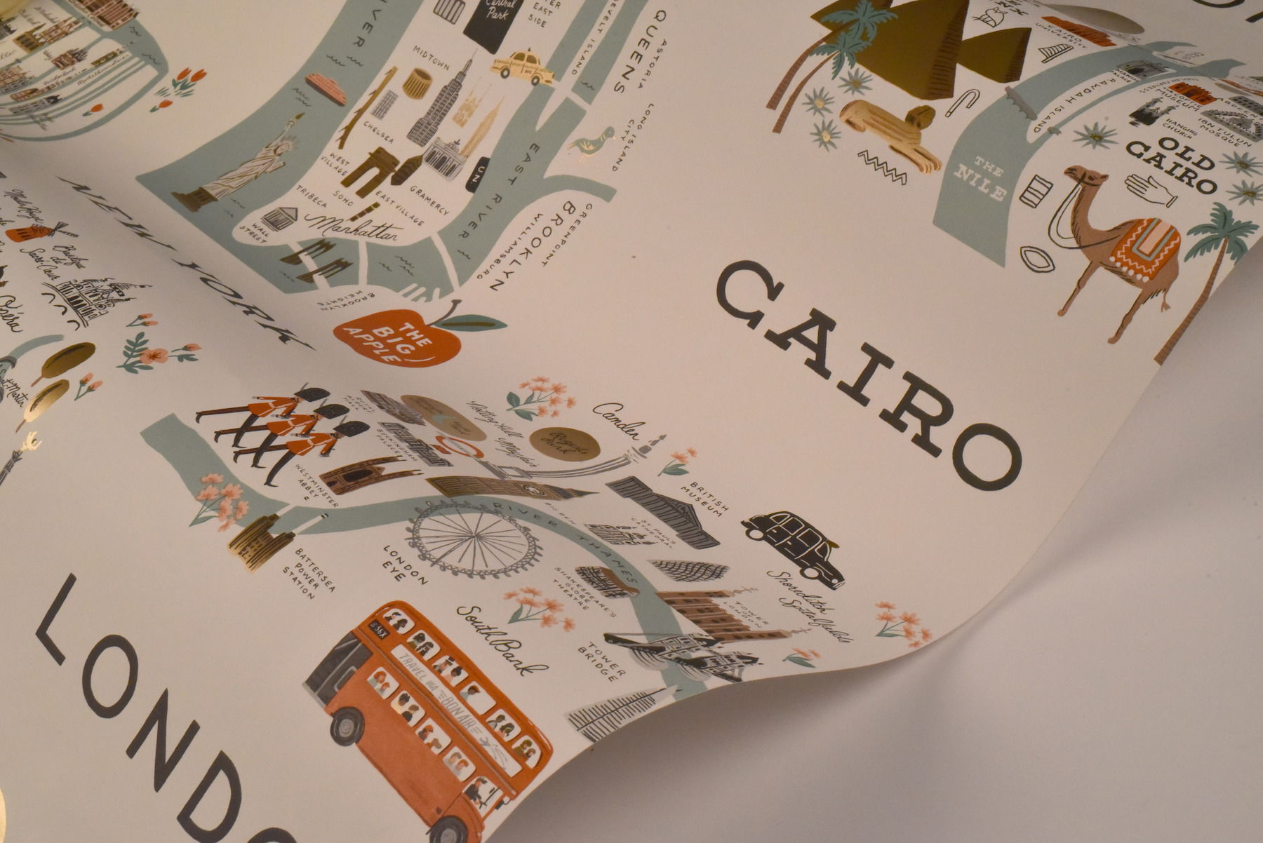 City Maps Mint Peel & Stick Wallpaper, by York Wall, 20' length x 2'3" width x 0.02" depth View 4