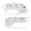 Terra Condo Classic L-shaped Modular Sectional Cream White thumbnail 4