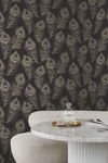 Regal Peacock Black Wallpaper thumbnail 1