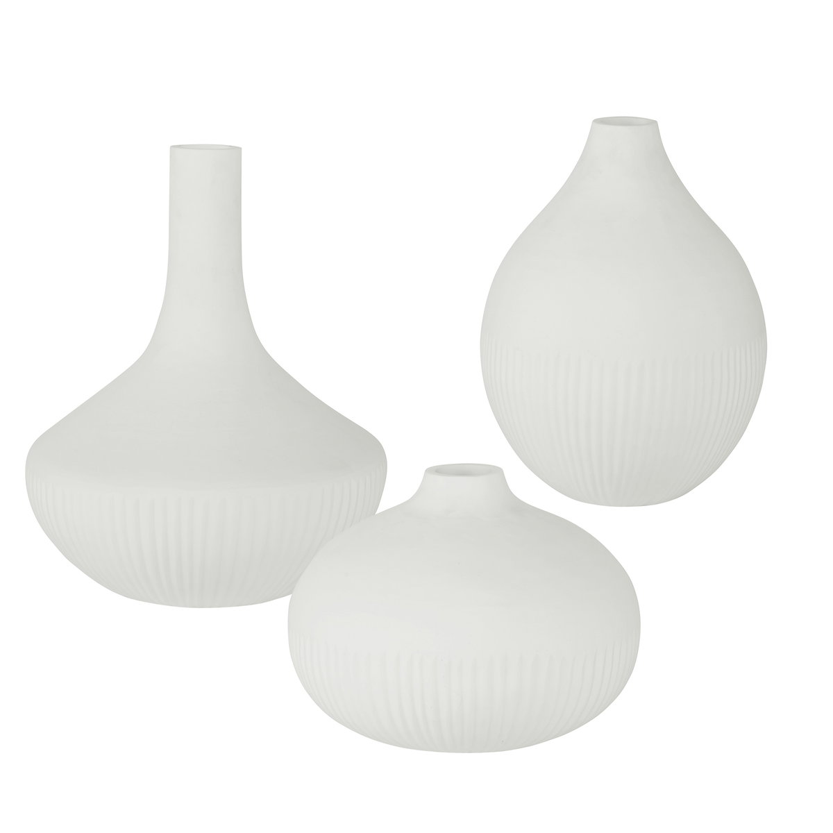 Apothecary Satin White Vases Set/3, by Uttermost, 9.75" width x 12" height x 9.75" depth View 1