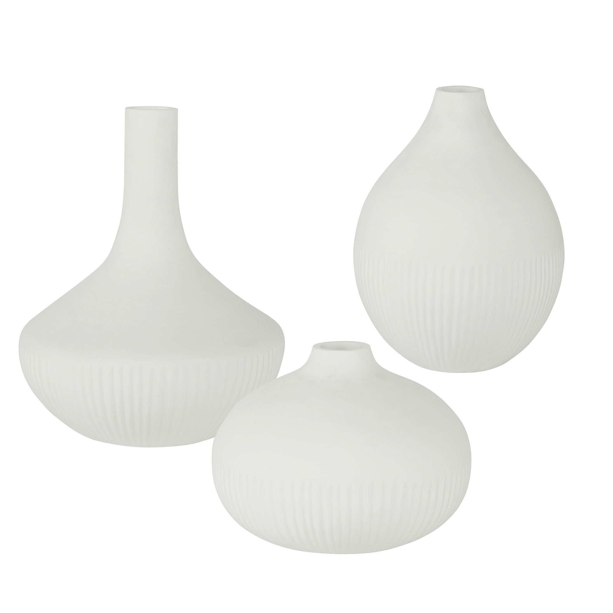 Apothecary Satin White Vases Set/3 large image 