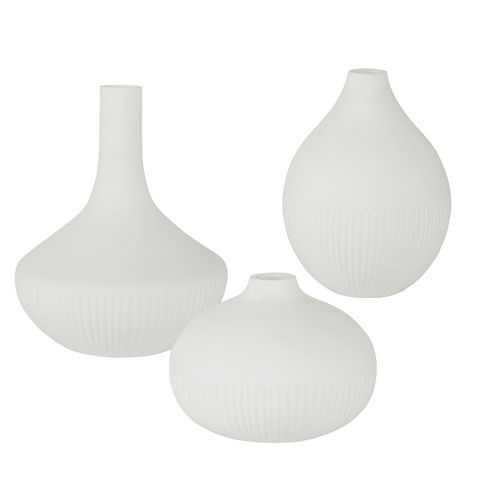 Apothecary Satin White Vases Set/3