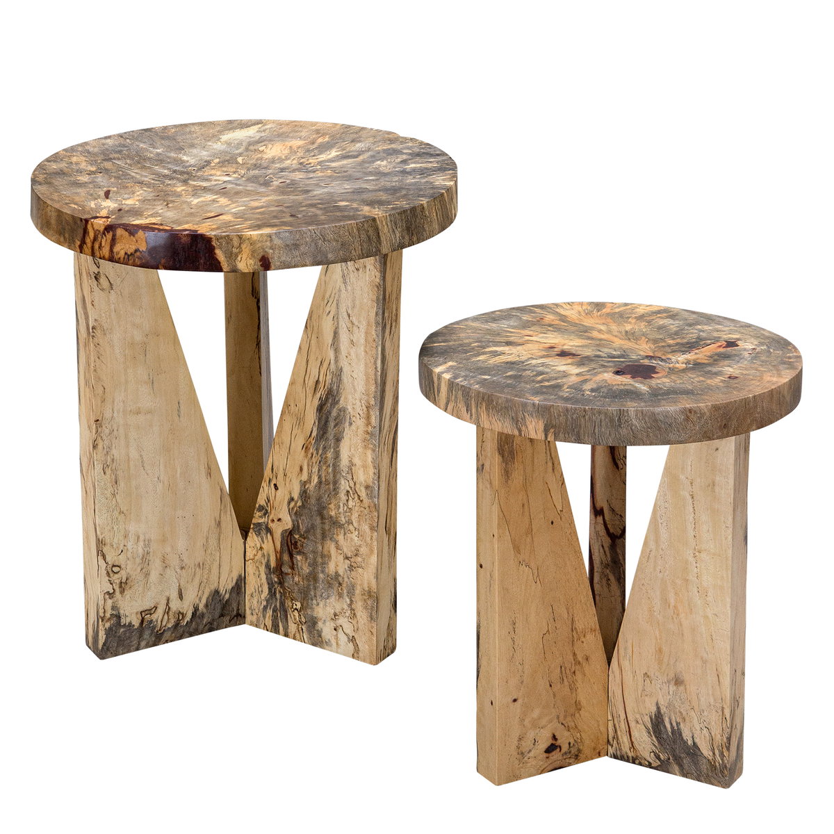 Nadette Natural Nesting Tables Set/2, Side & End Table by Uttermost, 18" width x 21.3" height x 18" depth View 1