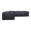 Form Classic L-shaped Modular Sectional Vantage Black Leather, Sectional Sofa by Moe's Home, 112" width x 26" height x 112" depth thumbnail 1