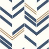 Chevron Stripe Blue Peel & Stick Wallpaper, by York Wall, 16'6" length x 1'8.5" width x 0.02" depth thumbnail