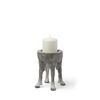 Pan Small Gray Ceramic Hoofed Table Candle Holder, Candles & Candle Holder by Mercana, 5" length x 5" width x 7" height thumbnail 1