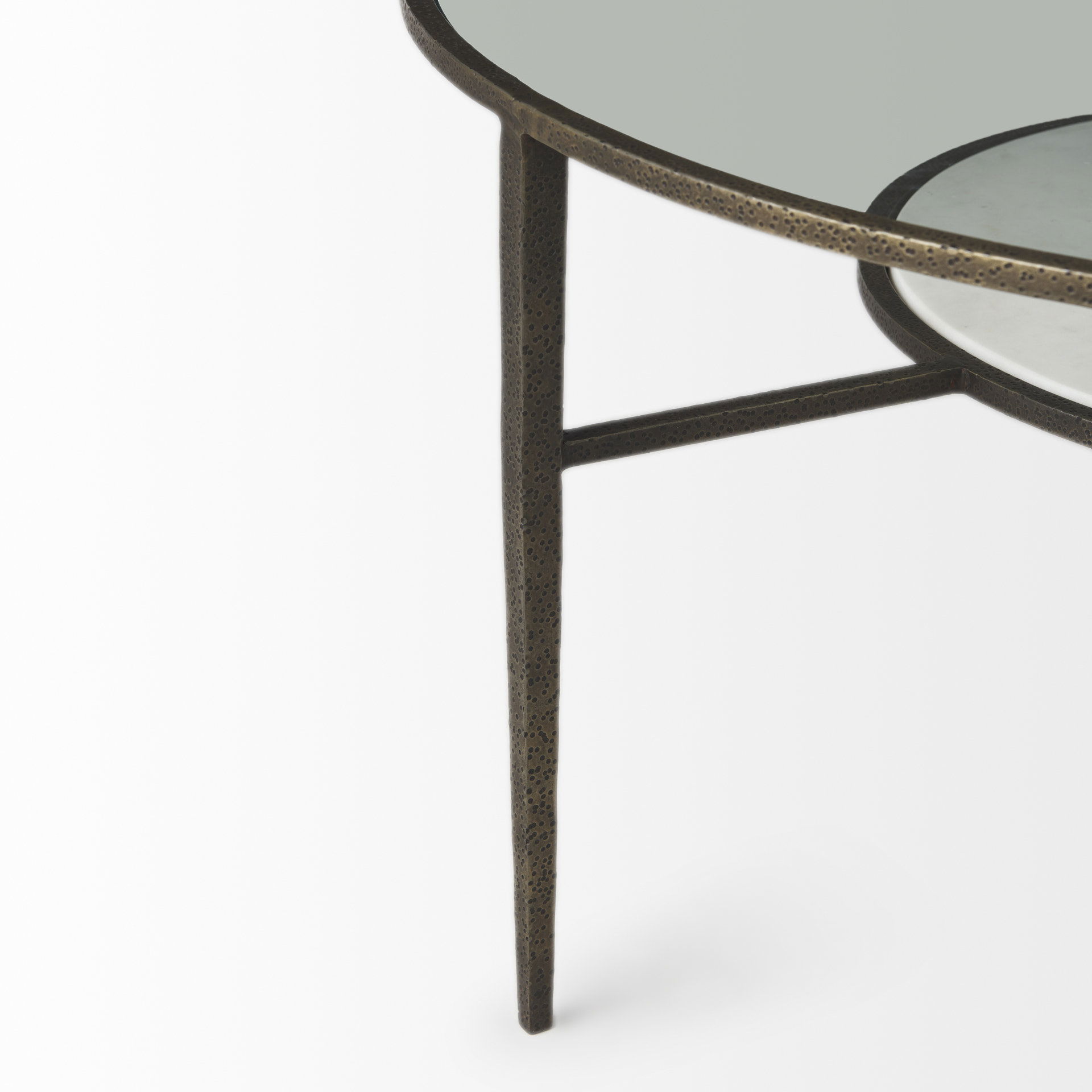 Felicity  Marble Top with Iron Frame Coffee Table, by Mercana, 36" length x 36" width x 16" height View 12