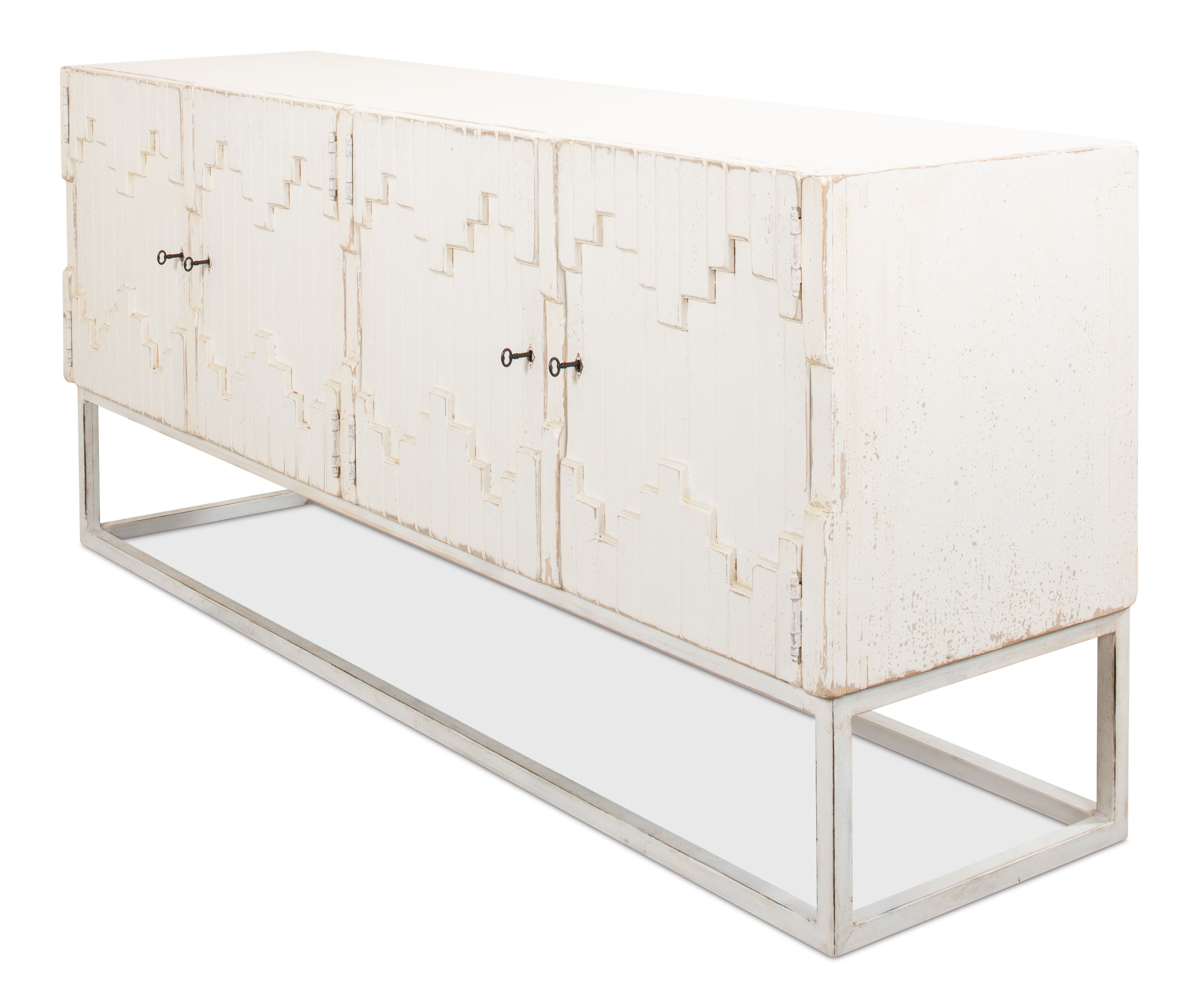 Aztec Sideboard On Stand, Whitewash large image 