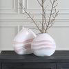 Blush Swirl Glass Vases Set/2, by Uttermost, 11.75" width x 10.5" height x 4.25" depth thumbnail 2