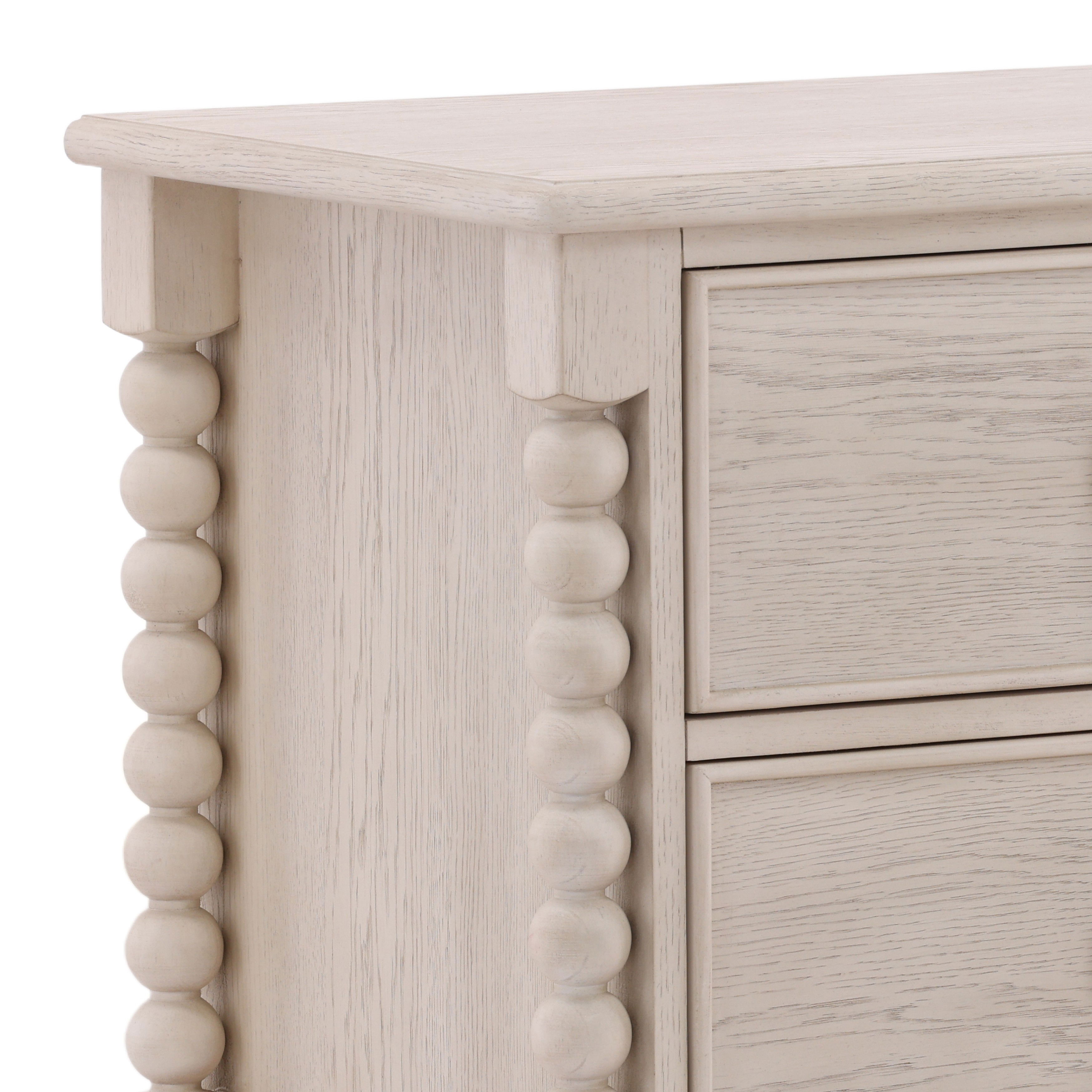 Marcellina Nightstand Whitewash, by Dovetail, 28" width x 27" height x 17.75" depth View 6