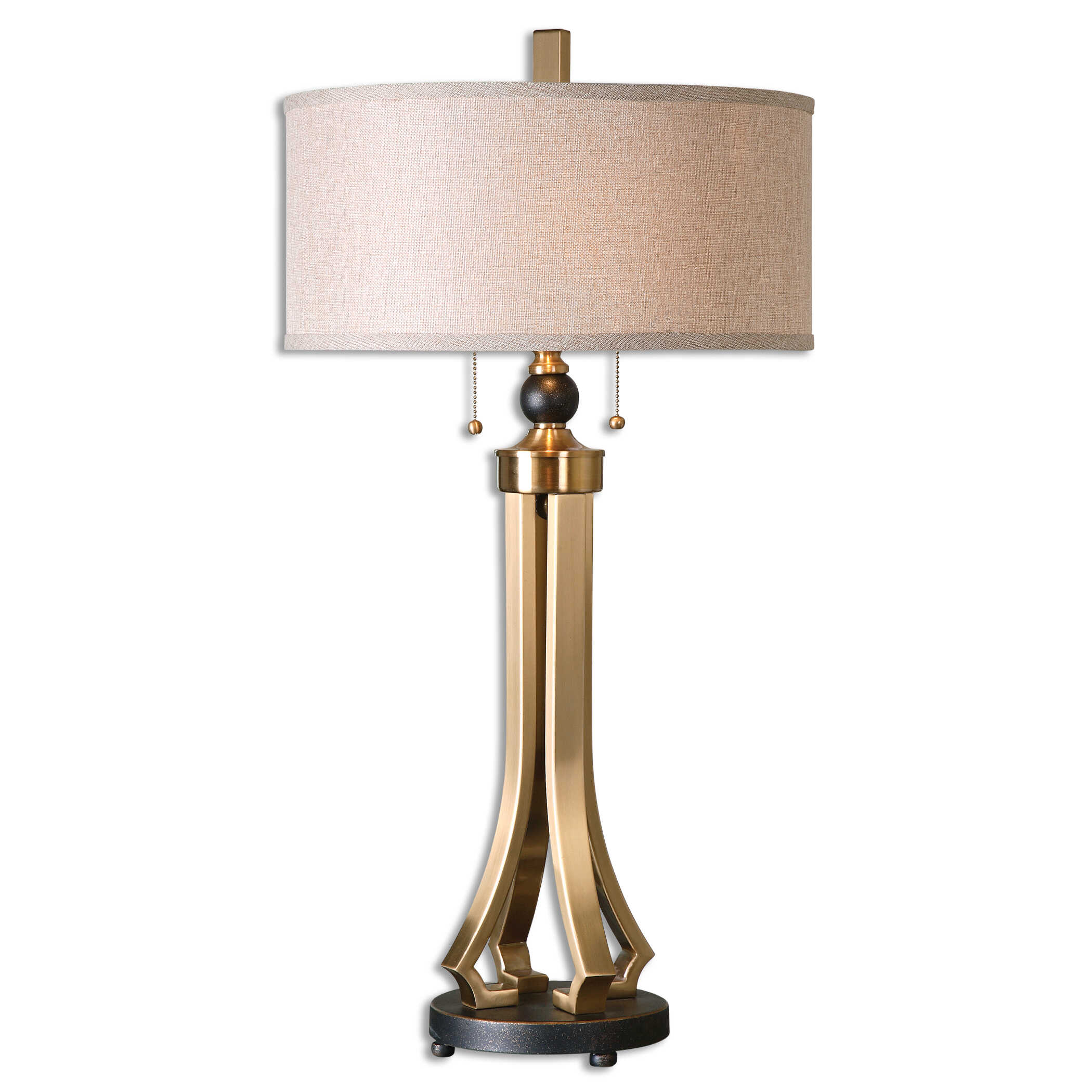 Selvino Brushed Brass Table Lamp, by Uttermost, 17" width x 32.75" height x 17" depth View 1