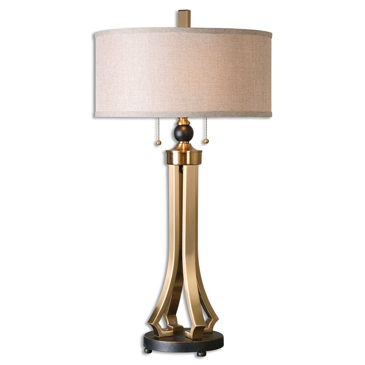 Selvino Brushed Brass Table Lamp, by Uttermost, 17" width x 32.75" height x 17" depth View 1