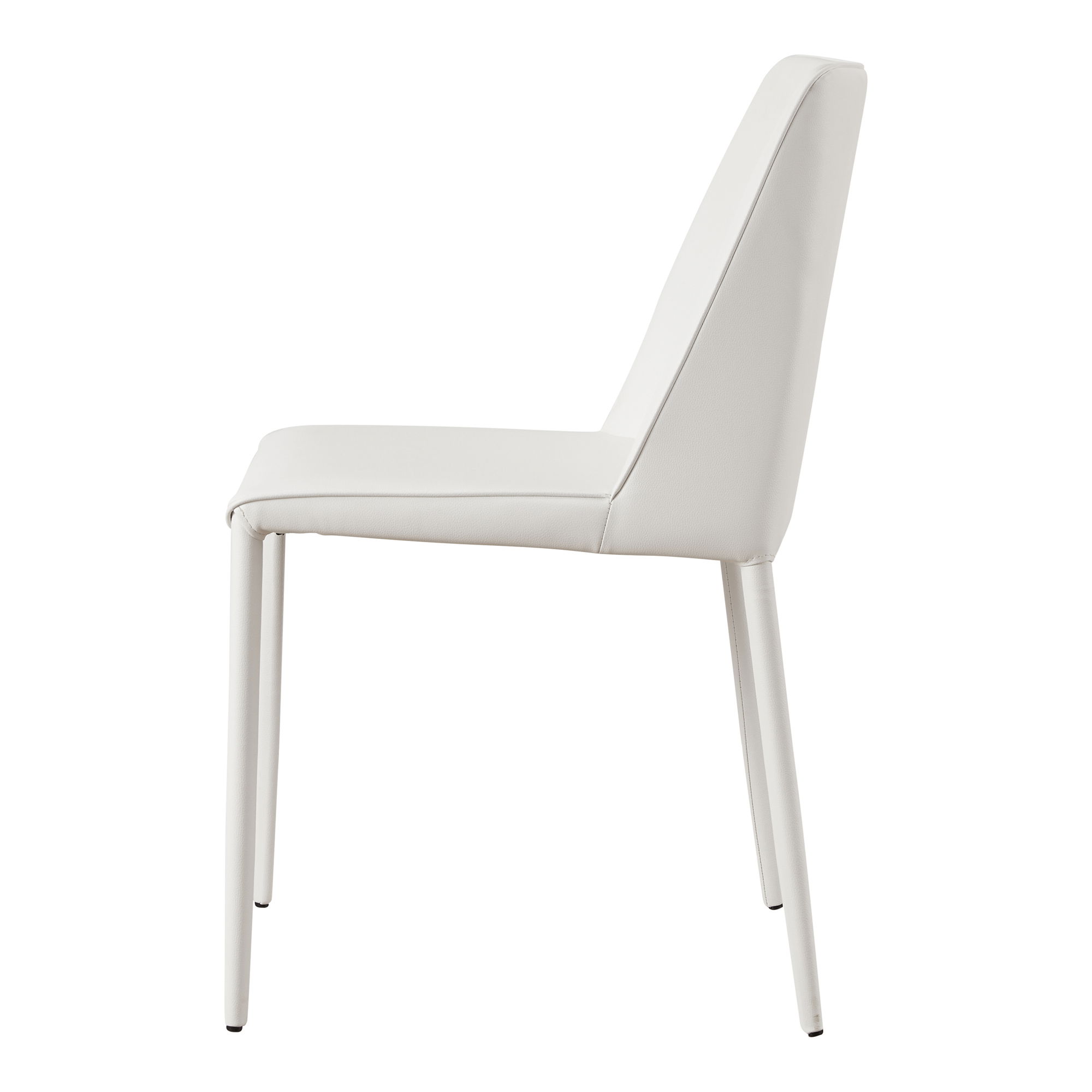Nora Dining Chair White Vegan Leather - Set Of Two, by Moe's Home, 17.75" width x 32" height x 22" depth View 6