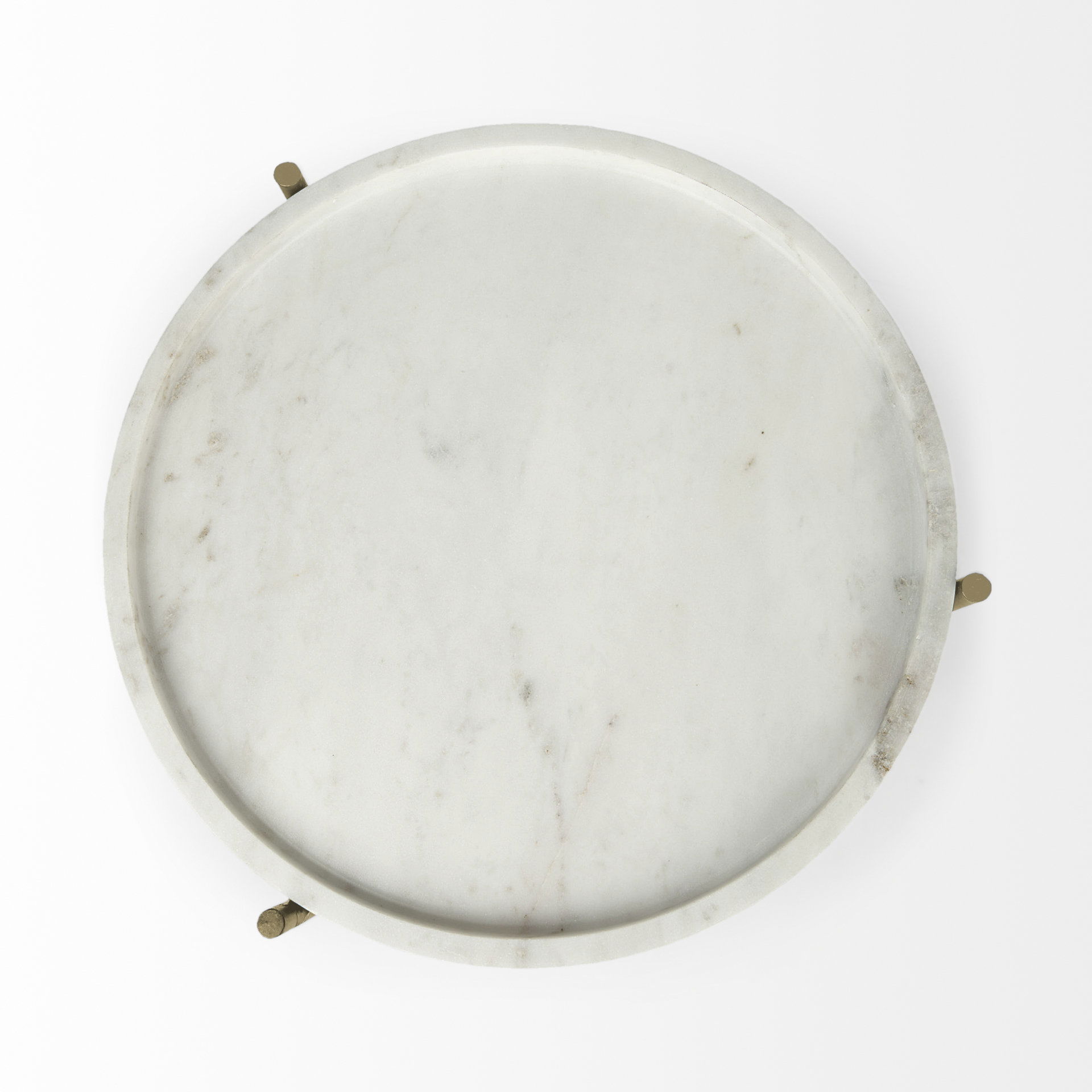 Stella 17L x 17W White Round Marble Top with Gold Base Accent Table, Side & End Table by Mercana, 16.5" length x 16.5" width x 23" height View 9