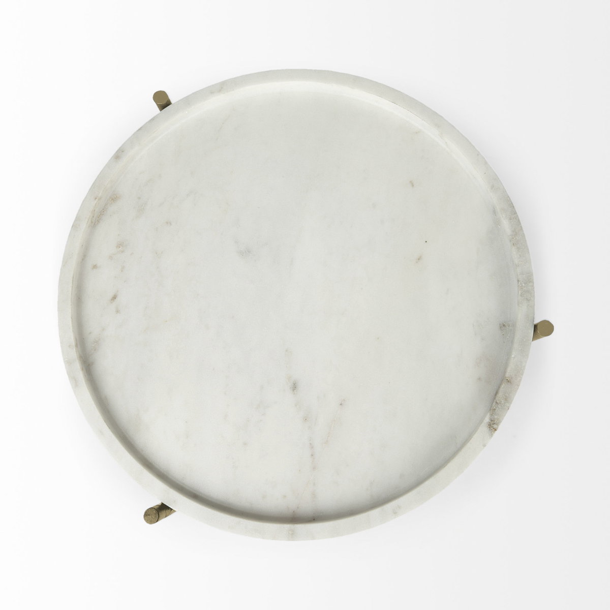 Stella 17L x 17W White Round Marble Top with Gold Base Accent Table, Side & End Table by Mercana, 16.5" length x 16.5" width x 23" height View 9