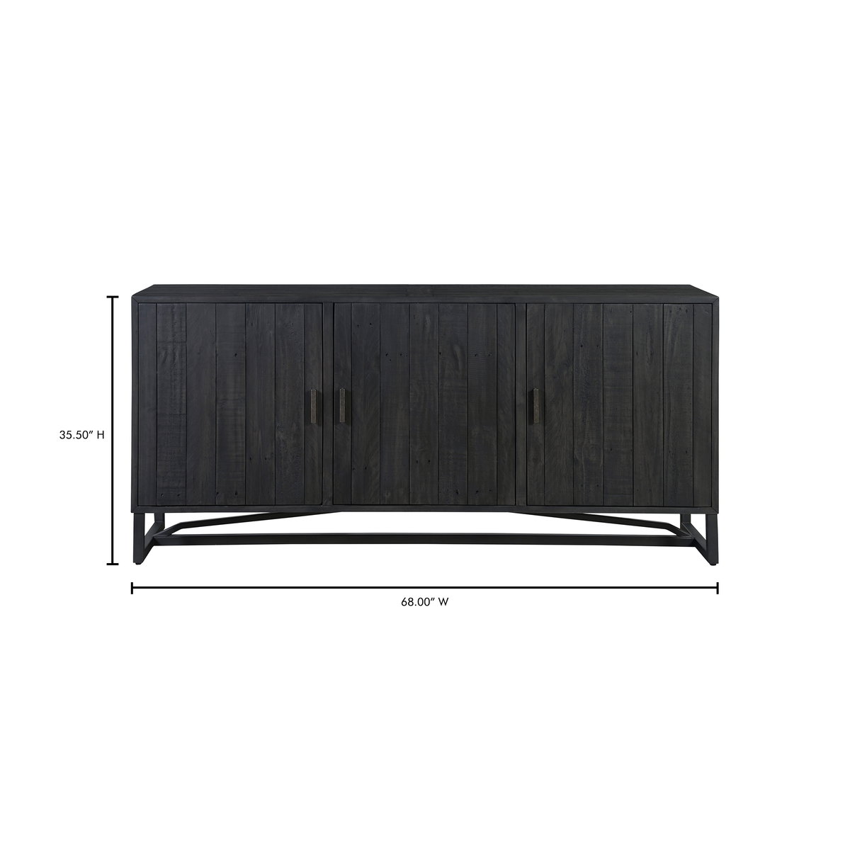 Sierra Sideboard Black, Cabinets & Sideboard by Moe's Home, 68" width x 31.75" height x 16.5" depth View 9