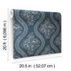 Magnolia Home Coverlet Floral Navy Peel & Stick Wallpaper, by York Wall, 20' length x 1'8.5" width x 0.02" depth thumbnail 13
