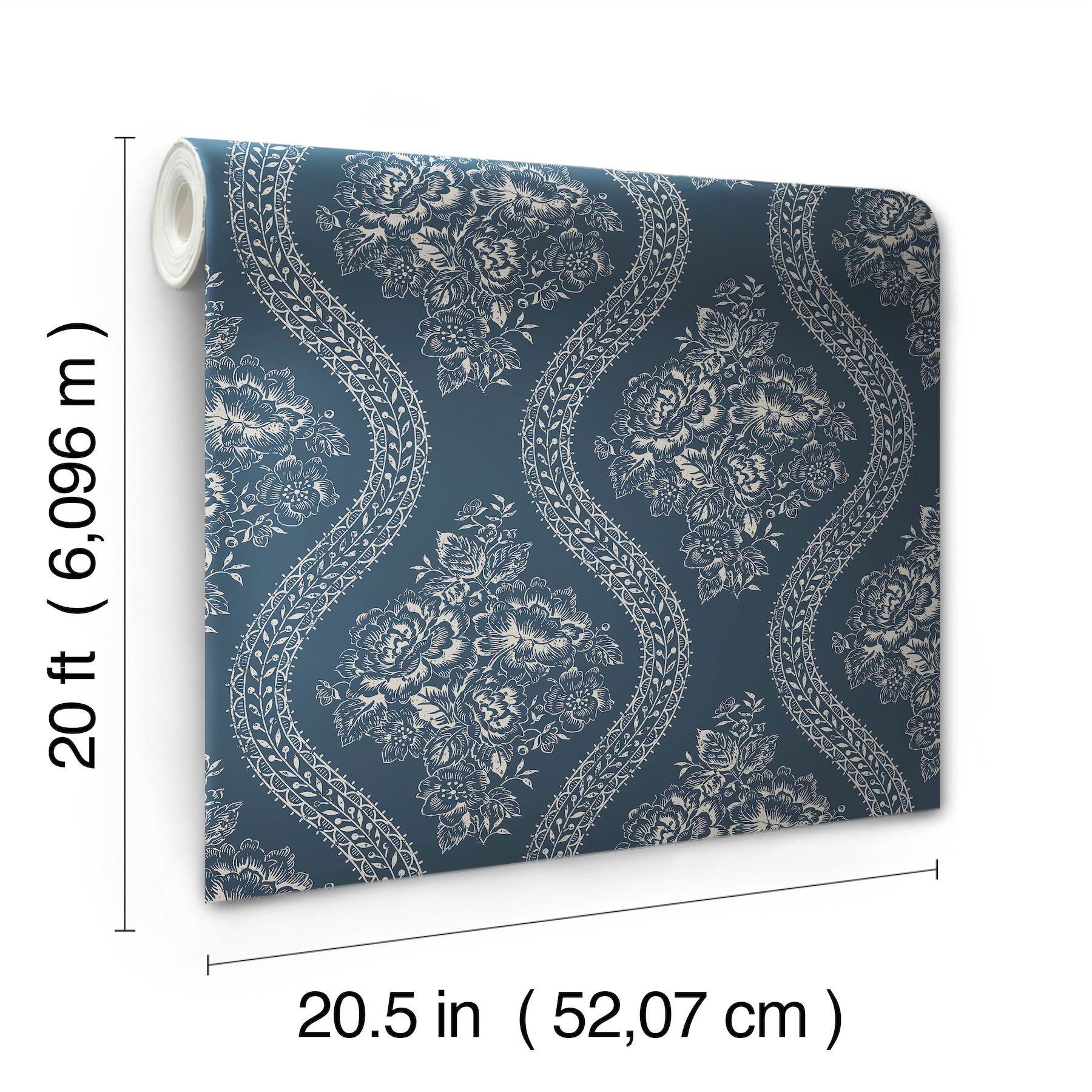 Magnolia Home Coverlet Floral Navy Peel & Stick Wallpaper Magnolia Home Coverlet Floral Navy Peel & Stick Wallpaper large image