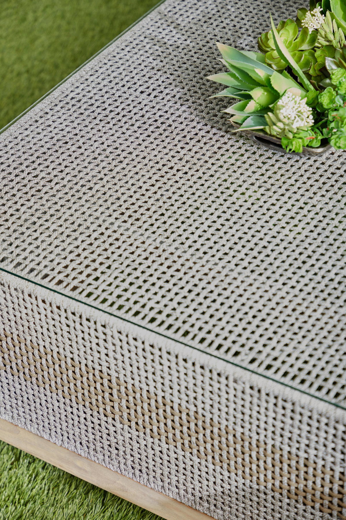 Tapestry Outdoor Coffee Table, by Essentials for Living, 50" width x 17" height x 28" depth View 5