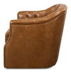 Coolidge Leather Swivel Chair, Cuba Brn, Seating by Sarreid, 30" length x 28" width x 31" height thumbnail 5