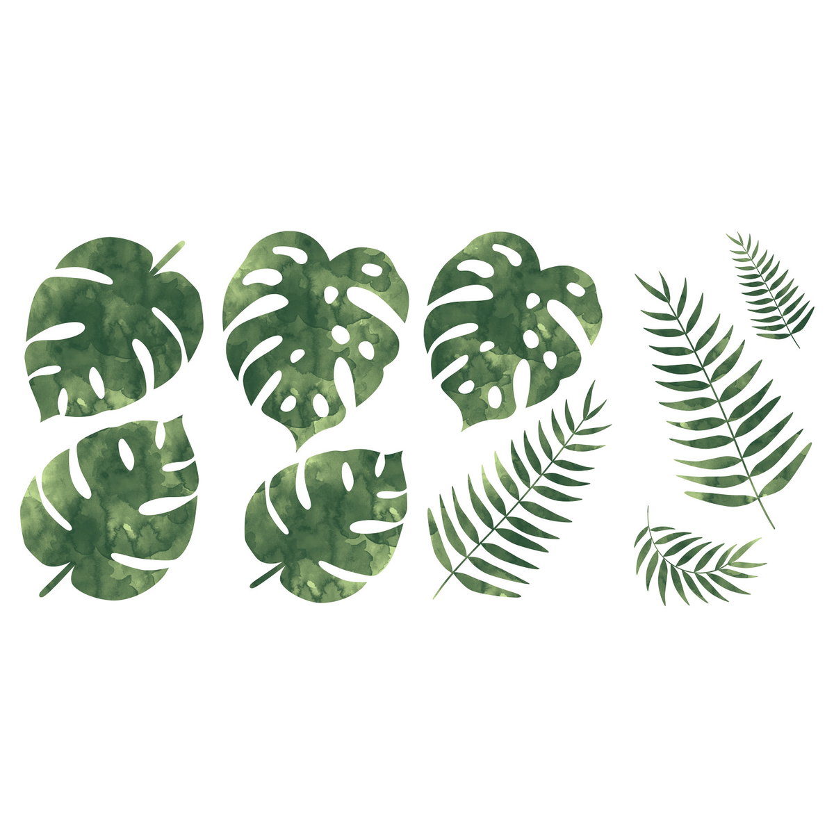 Palm Leaves Wall Decals, by York Wall, 1'4.8" length x 9" width x 4.3" depth