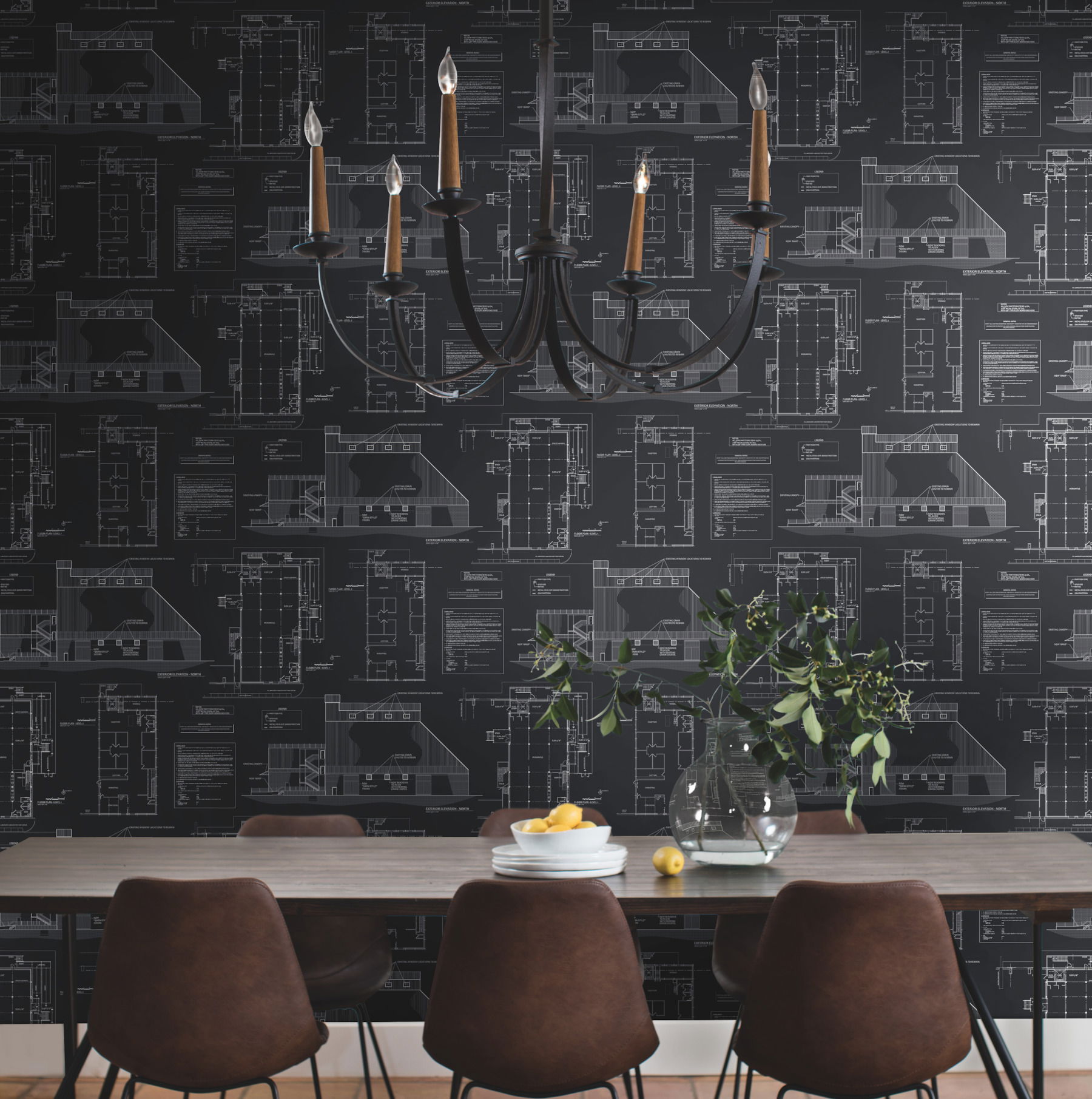 The Market Black & White Wallpaper, by York Wall, 33' length x 1'8.5" width x 0.02" depth View 3