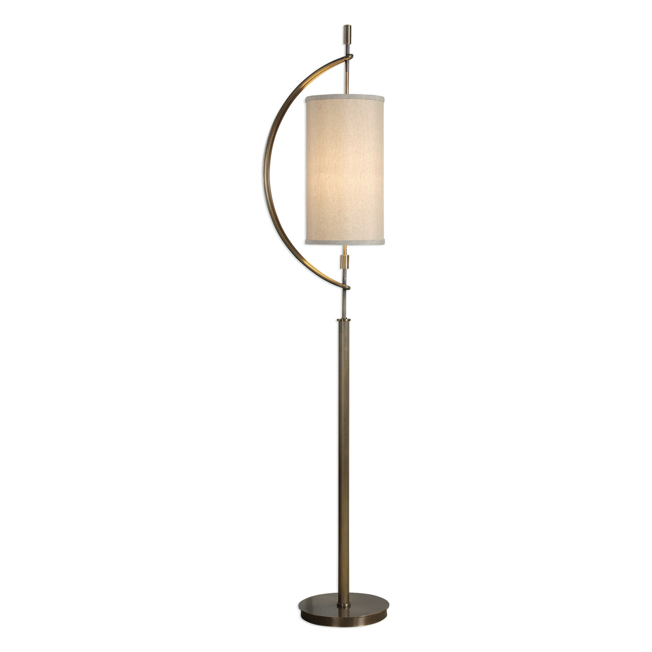 Balaour Antique Brass Floor Lamp, by Uttermost, 15.5" width x 66" height x 10" depth View 1