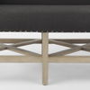 Bergen  Dark Gray Fabric with Light Brown Wooden Base Accent Bench, Benche by Mercana, 60" length x 19" width x 25.5" height thumbnail 9