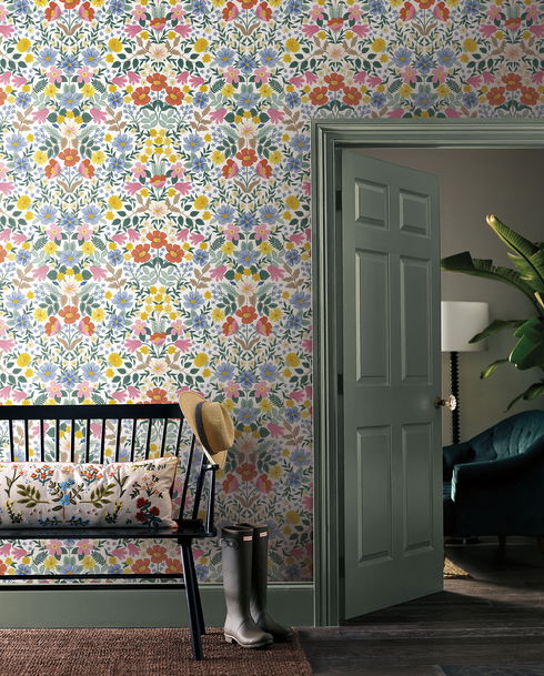 Bramble Garden White Peel & Stick Wallpaper