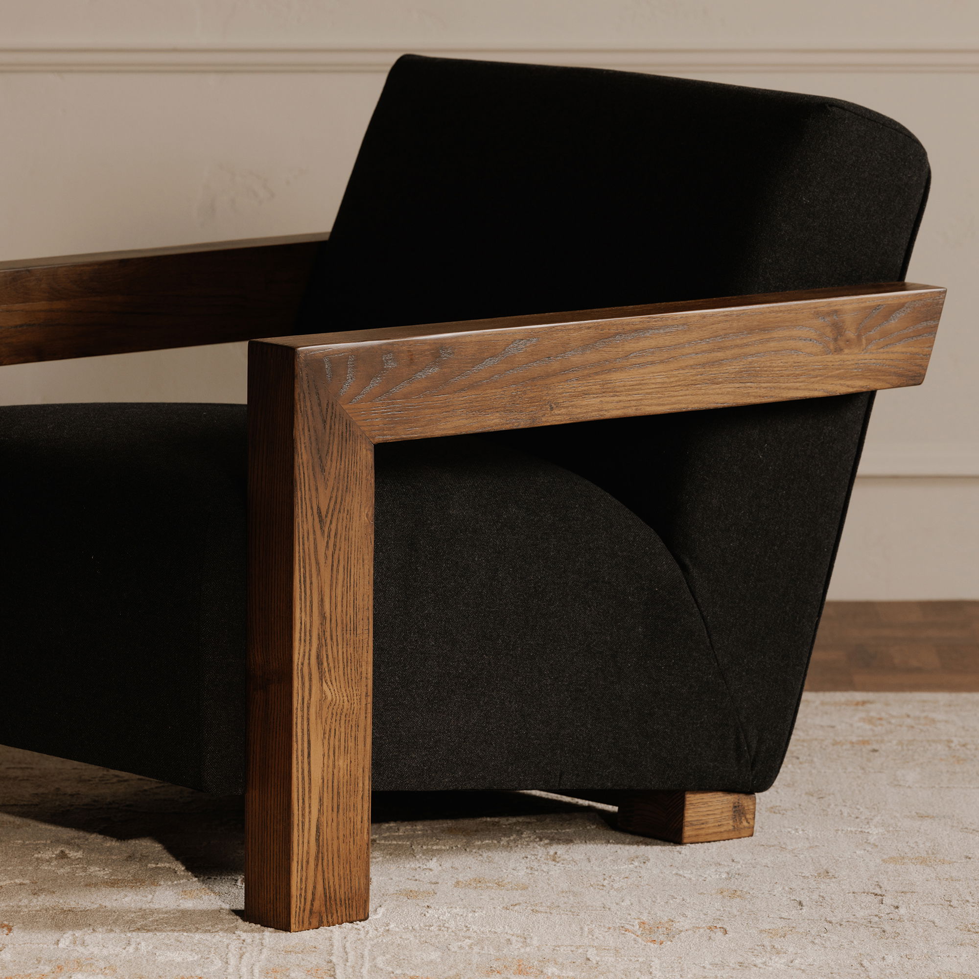 Garnet Lounge Chair Charcoal Wool Blend large image 
