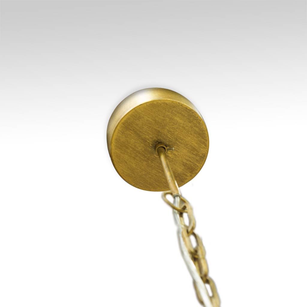 Ava White (34'D) Gold Metal and White Wood Beaded Six Bulb Chandelier, by Mercana, 34" length x 34" width x 34" height View 10