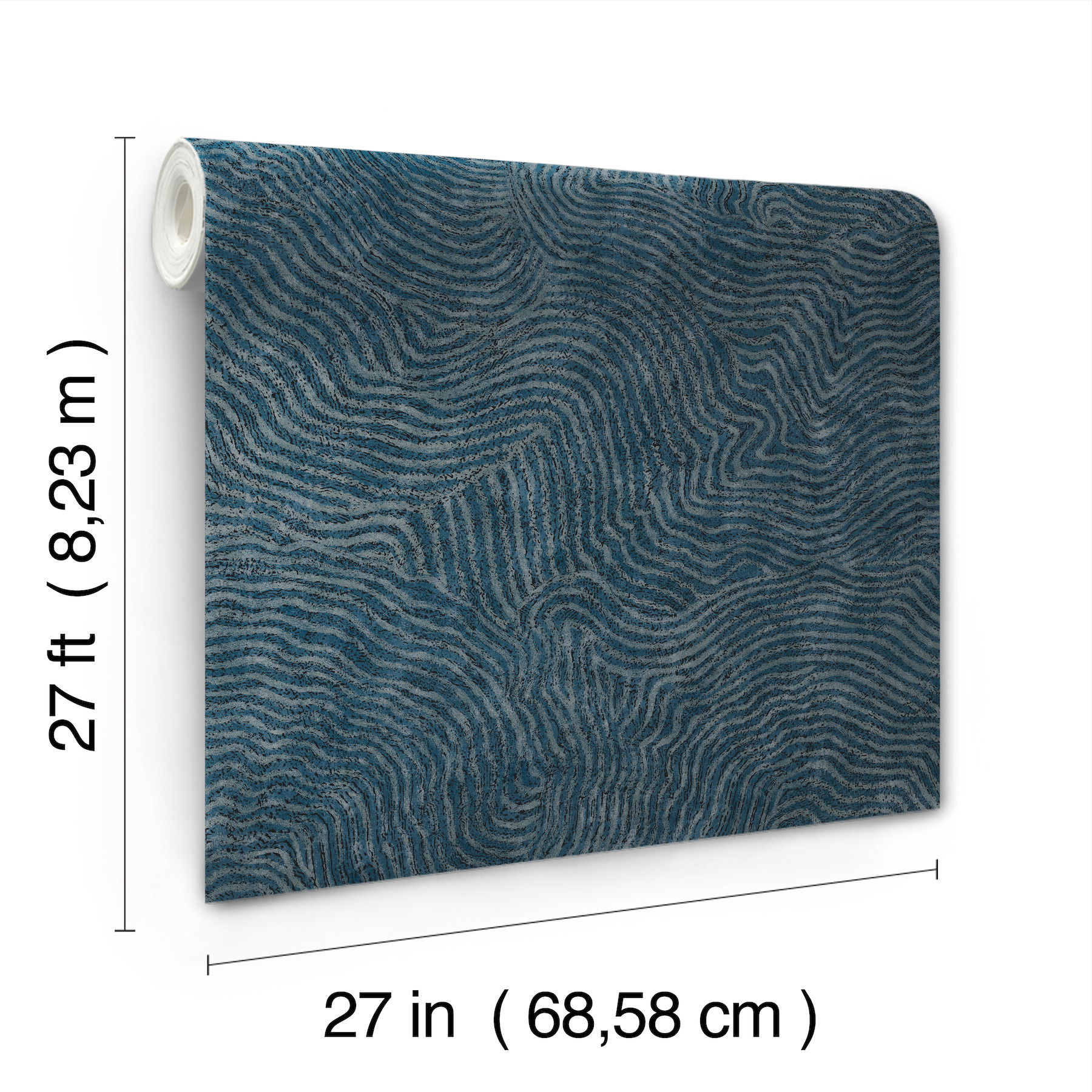 Modern Wood Indigo Wallpaper large image 