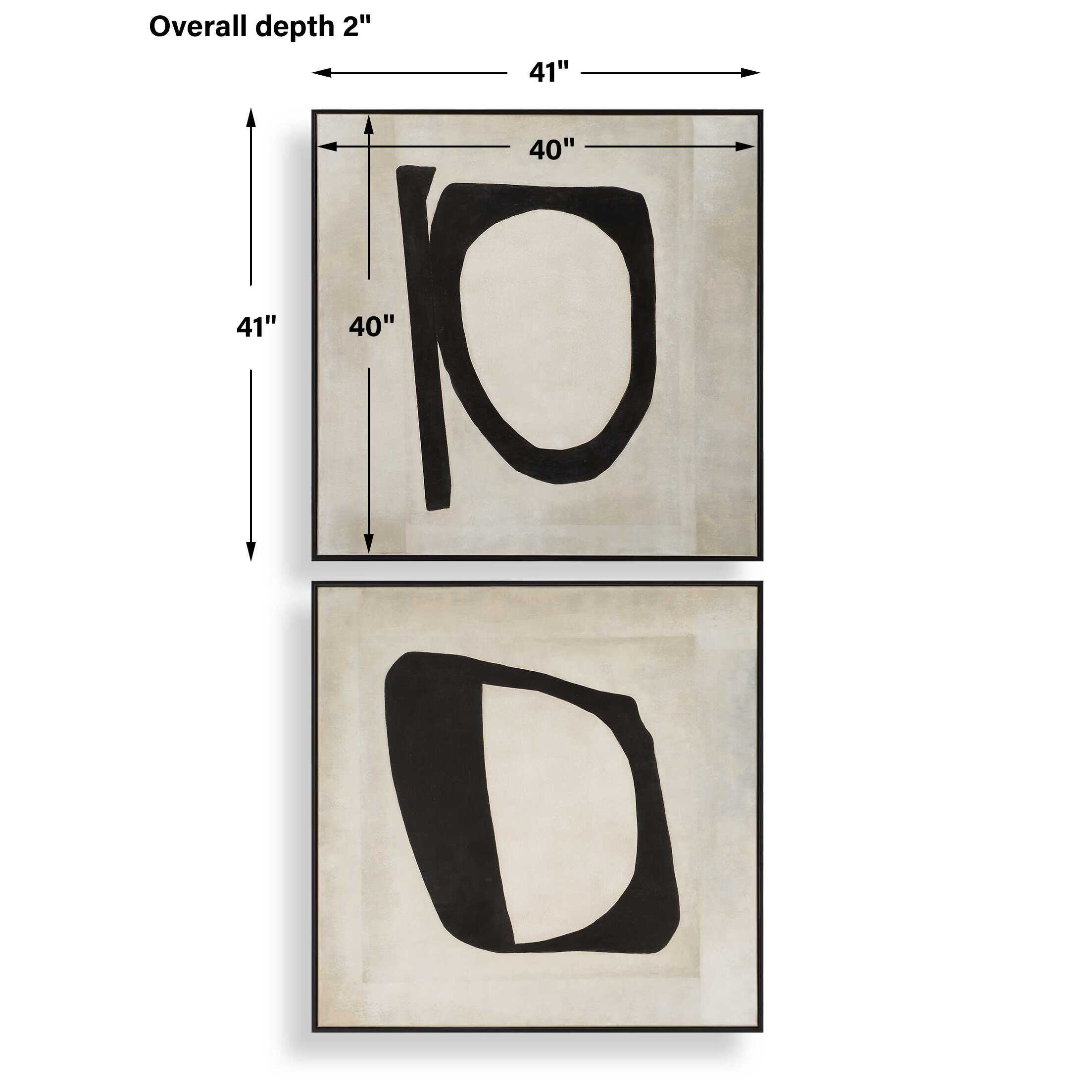Characters Abstract Art Set/2, Painting by Uttermost, 41" width x 41" height x 2" depth View 3