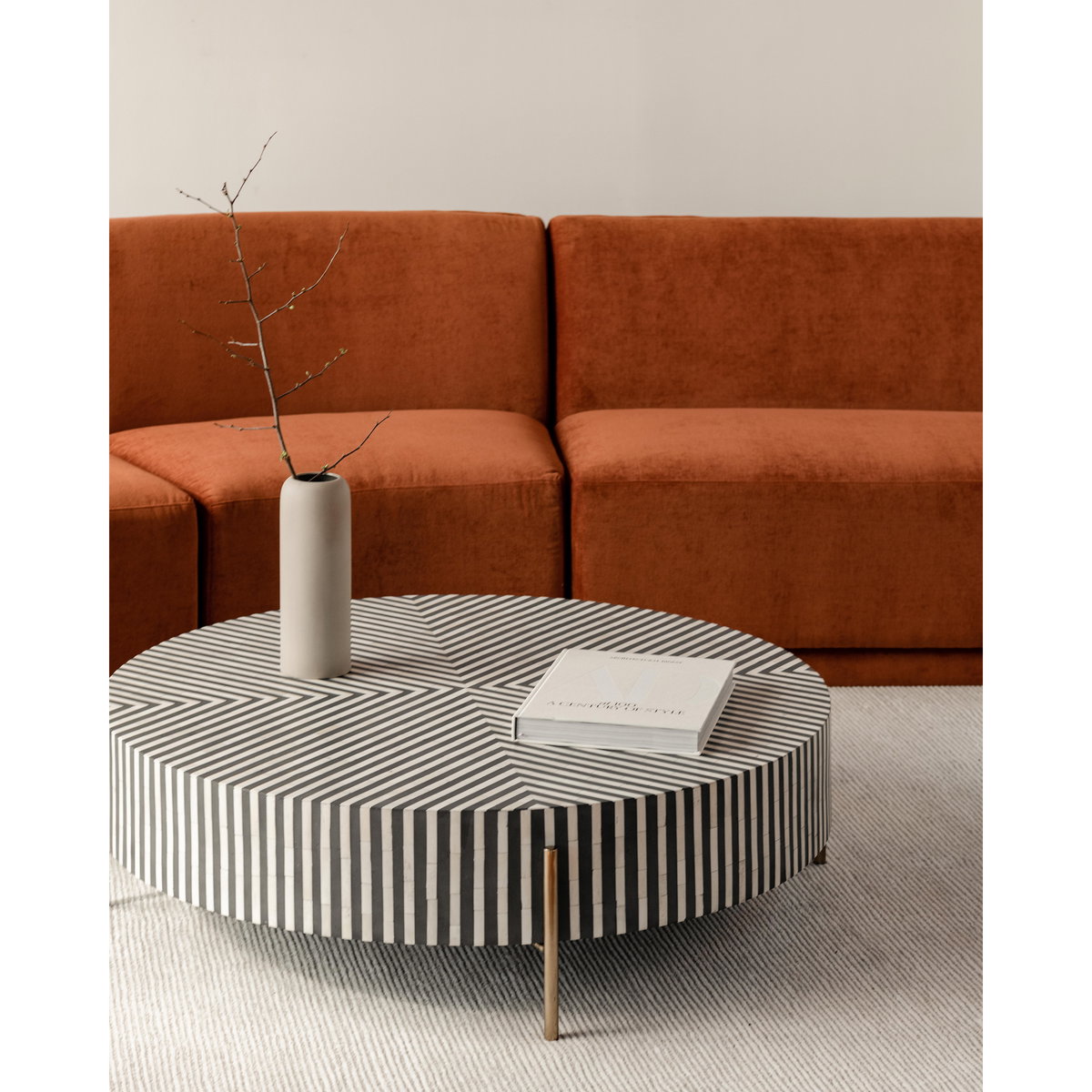 Yoon Chaise Right Fired Rust, Chaise Lounges & Daybed by Moe's Home, 59.5" width x 32.25" height x 46" depth View 7