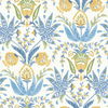 Seaside Jacobean Yellow & Blue Wallpaper thumbnail 0