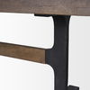 Araxi Rectangular Dark Brown Wood with Black Metal Base Dining Table thumbnail 7