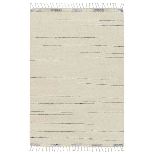 Keoka Striped Hand-Knotted Wool Area Rug in Cream/Gray
