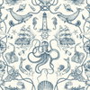 Deep Sea Toile Blue Wallpaper, by York Wall, 33' length x 1'8.5" width x 0.02" depth thumbnail