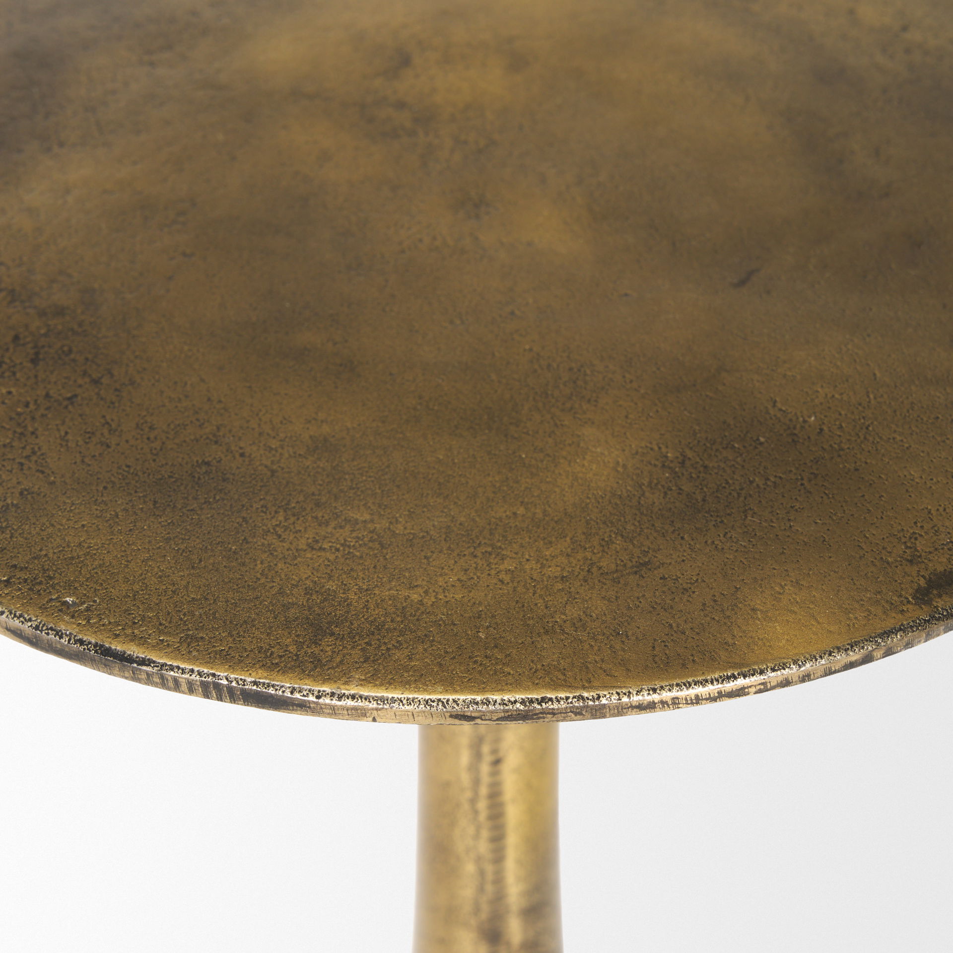Risha Small Gold Metal Accent Table, Side & End Table by Mercana, 12.75" length x 12.75" width x 20.25" height View 6