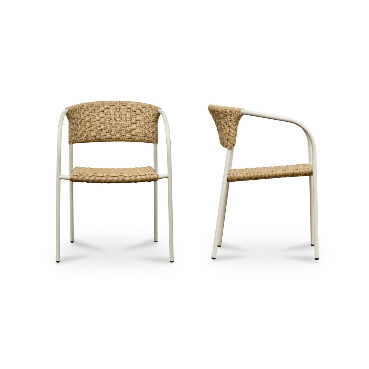 Zola Outdoor Dining Chair Natural-set Of Two, by Moe's Home, 23.62" width x 30.75" height x 22.84" depth View 3