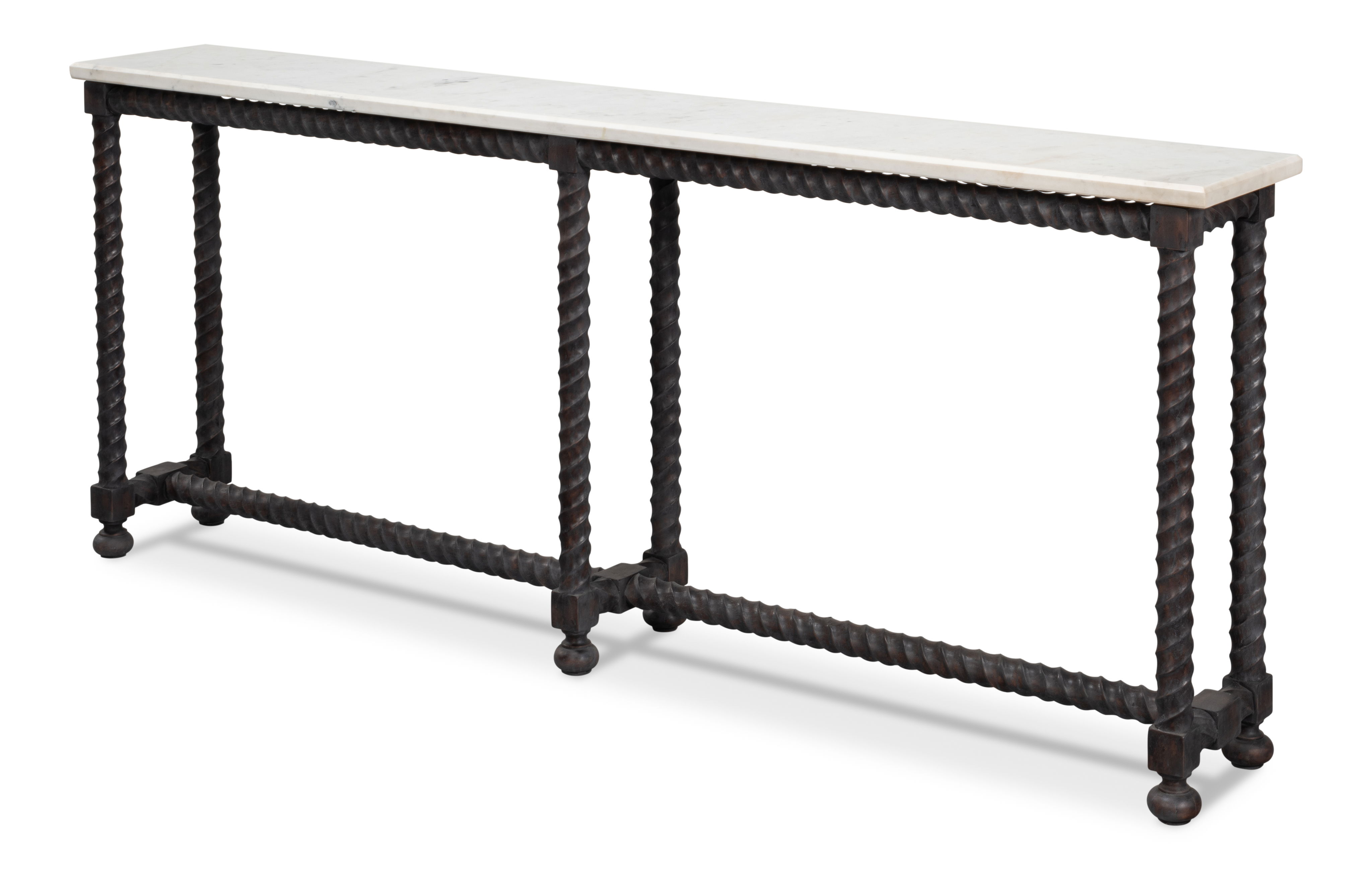 Barley Console Table, by Sarreid, 80" length x 14" width x 32" height View 1