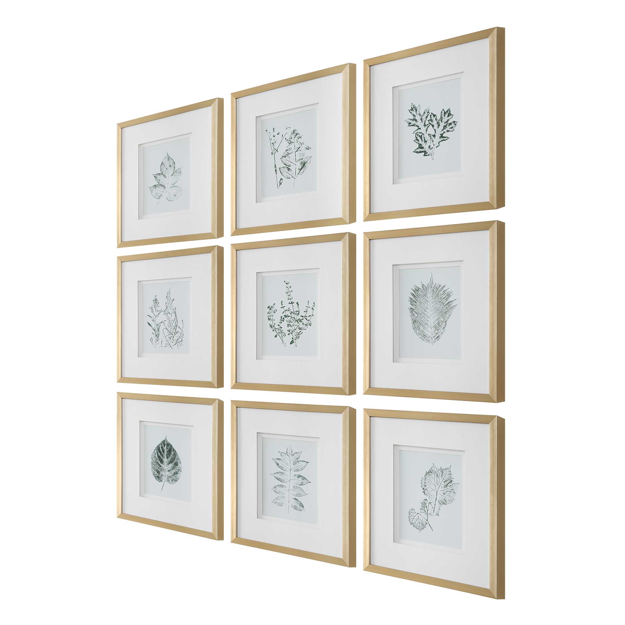 Nature's Script Framed Botanical Prints Set/9 large image 