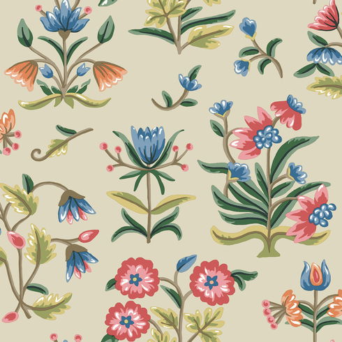 Heirloom Floral Taupe & Multi Peel & Stick Wallpaper