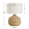 Cline Terracotta Table Lamp, by Uttermost, 20" width x 28.25" height x 20" depth thumbnail 3
