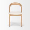 Nobu Oak Wood with Cream Fabric Open Back Dining Chair thumbnail 3