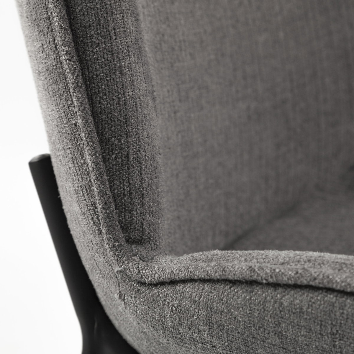 Inala Curved Back Dining Side Chair | Grey Fabric with Metal, Dining Chair by Mercana, 21.26" length x 25.59" width x 34.25" height View 11