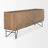 Darwin Light Brown Wooden 4 Door with 2 Shelves Sideboard thumbnail 6